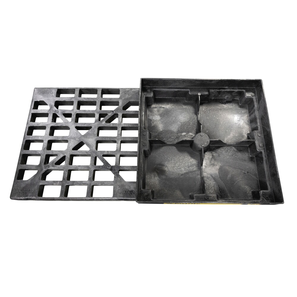 Número de imagen del producto 3: Justrite Bandeja plana de PE, 1 x 200 litros, 45 capacidad re, negro