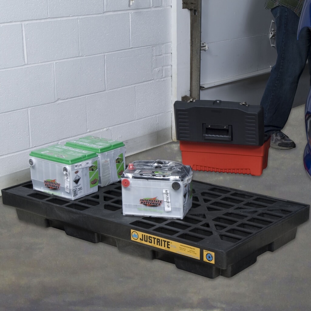Número de imagen del producto 3: Justrite® cubeta de retención plano de PE, 2 x 200 l, capacidad 90 l, negro