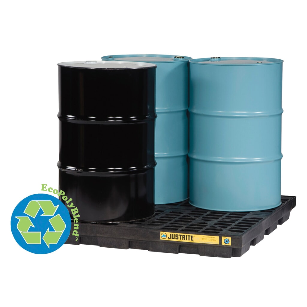 Número de imagen del producto 2: Justrite® cubeta de retención plano de PE, 4 x 200 l, capacidad 185 l, negro