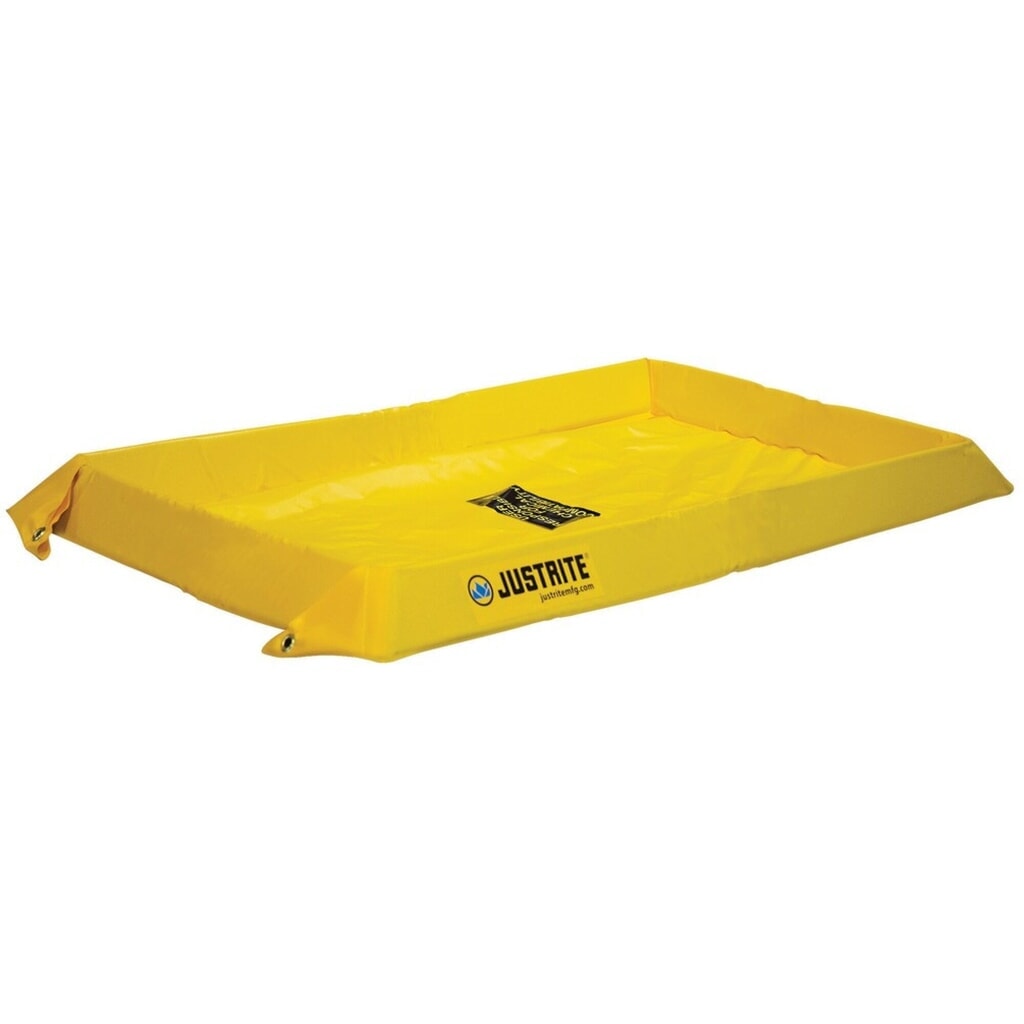 Imagen del producto: Justrite® cubeta de retención plegable de PVC, altura de pared 100 mm, dimensiones interiores 0,6 x 1,2 m, capacidad 76 l