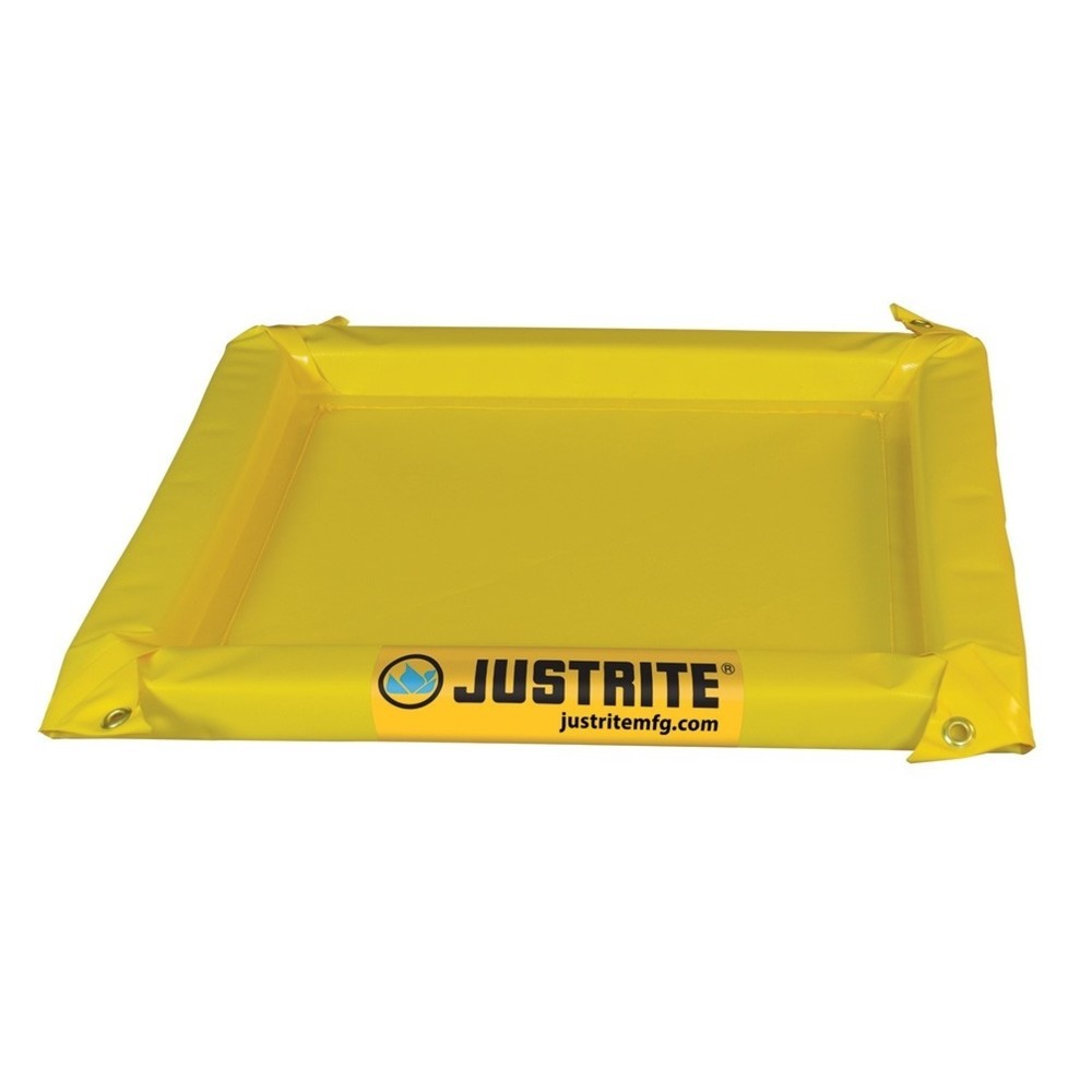 Imagen del producto: Justrite - Bandeja plegable (PVC, altura 50 mm, interior de 0,6 x 0,6 m, capacidad 19 litros)