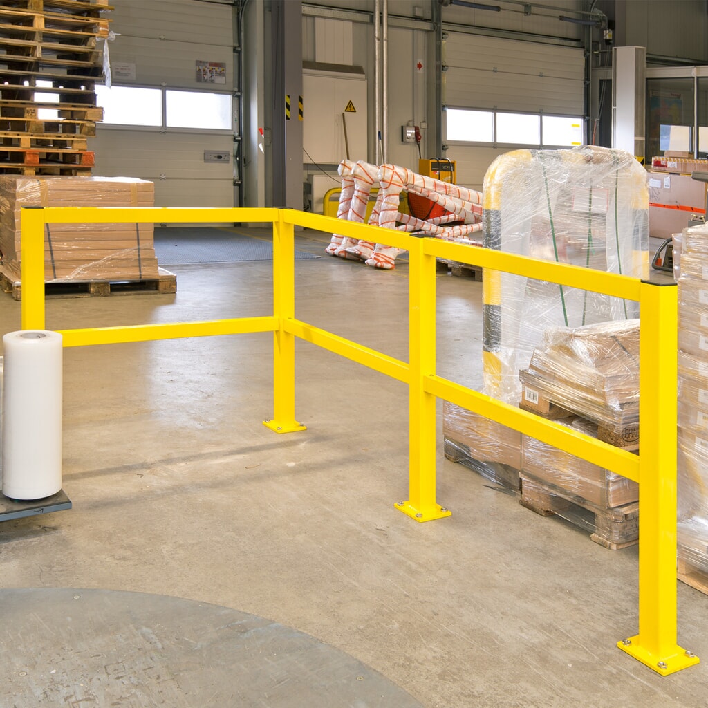 Barandilla de protección antichoques S-Line, aplicación en interiores, poste intermedio, altura 1.000 mm Número de imagen del producto 2: Barandilla de protección antichoques S-Line, aplicación en interiores, poste intermedio, altura 1.000 mm