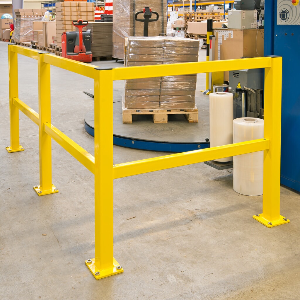 Barandilla de protección antichoques S-Line, aplicación en interiores, poste intermedio, altura 1.000 mm Número de imagen del producto 3: Barandilla de protección antichoques S-Line, aplicación en interiores, poste intermedio, altura 1.000 mm