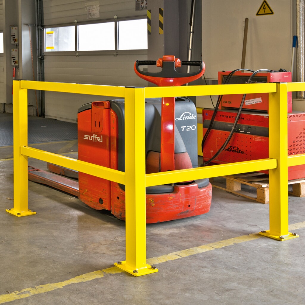 Número de imagen del producto 4: Barandilla de protección antichoques S-Line, aplicación en interiores, poste intermedio, altura 1.000 mm