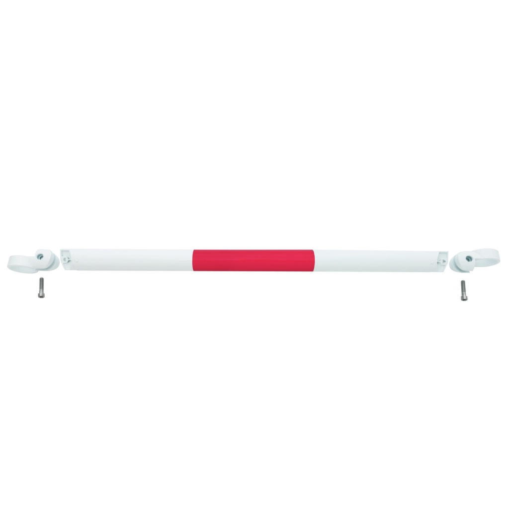 Número de imagen del producto 1: Barandilla sistema MORION, tubo transversal, Ø 60 mm, longitud 1.000 mm, paso 1,170 mm, galvanizado en caliente y pintado, rojo/blanco