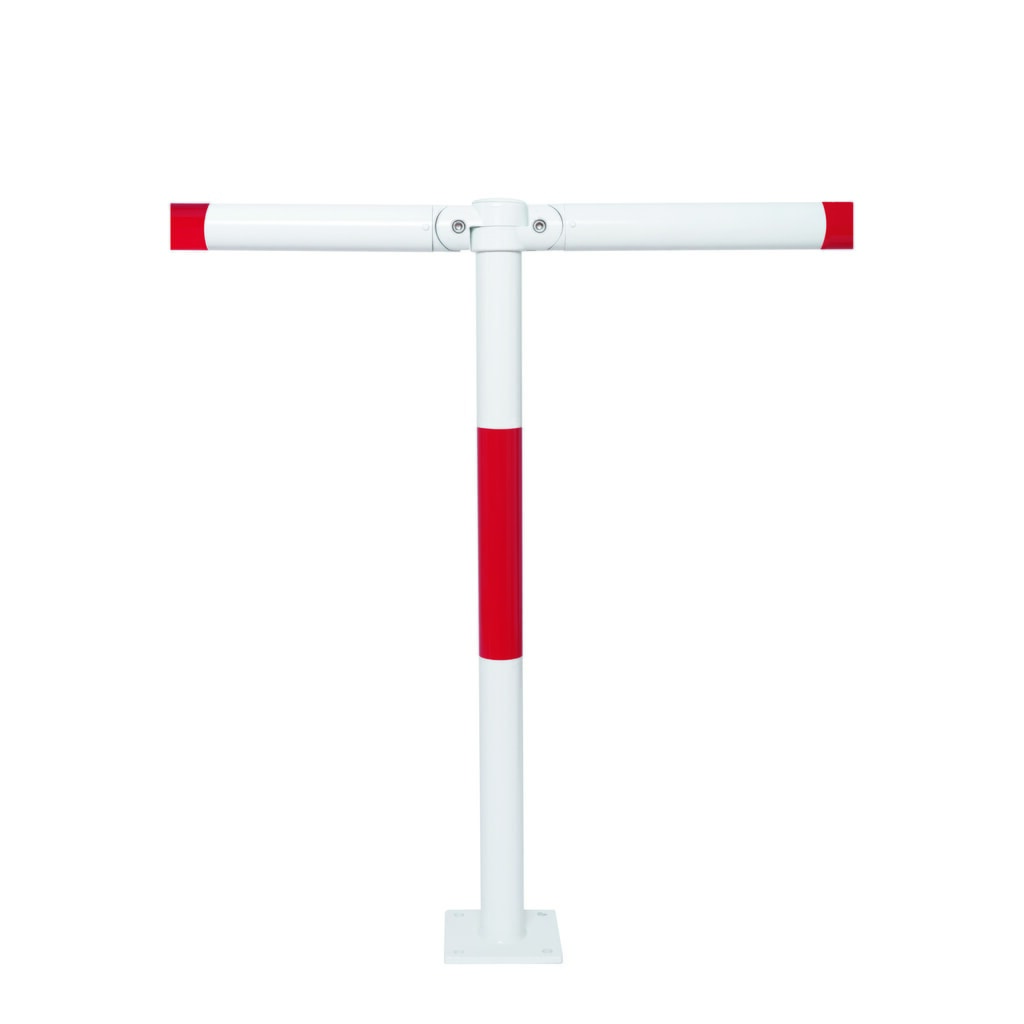Número de imagen del producto 4: Barandilla sistema MORION, tubo transversal, Ø 60 mm, longitud 1.000 mm, paso 1,170 mm, galvanizado en caliente y pintado, rojo/blanco