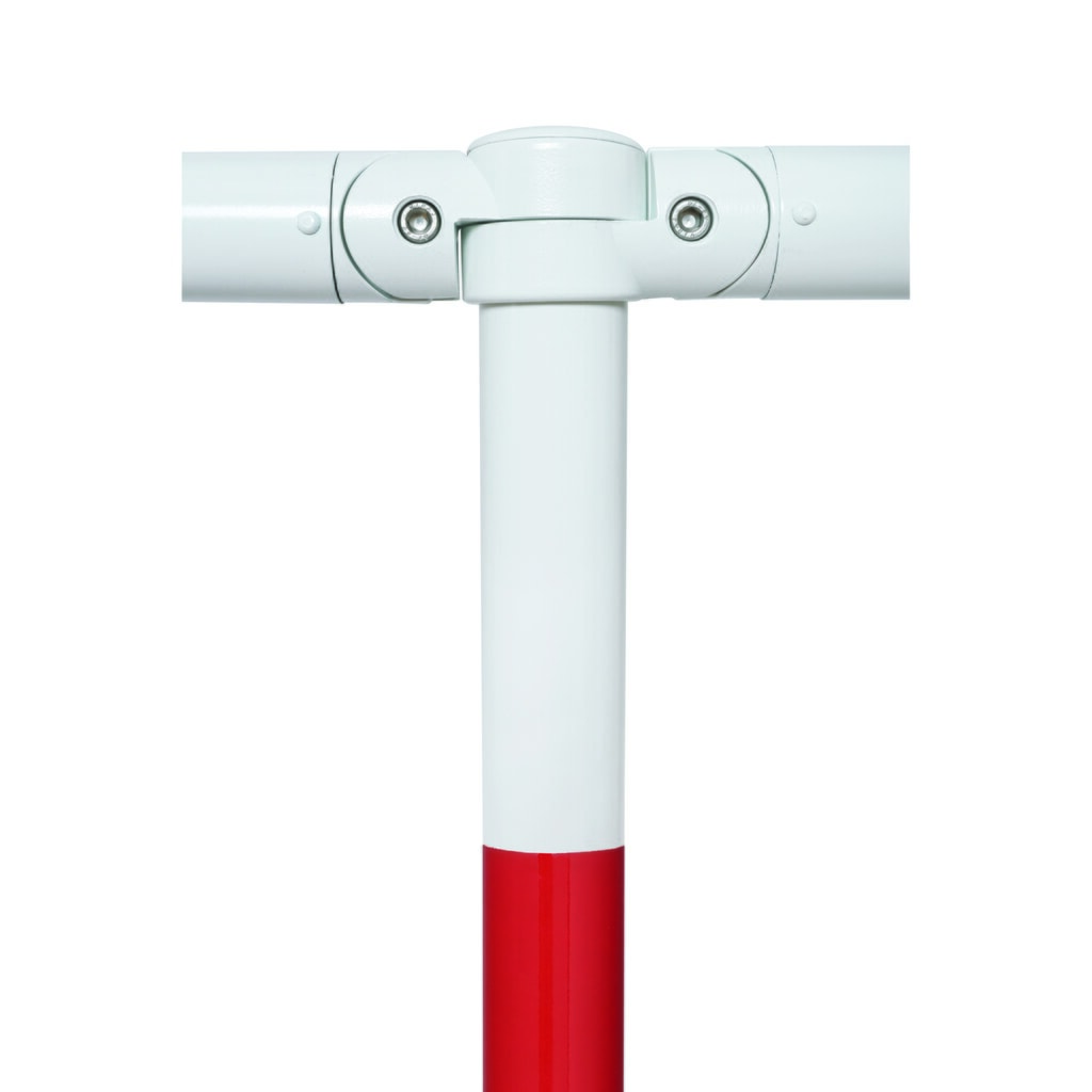 Número de imagen del producto 5: Barandilla sistema MORION, tubo transversal, Ø 60 mm, longitud 1.000 mm, paso 1,170 mm, galvanizado en caliente y pintado, rojo/blanco