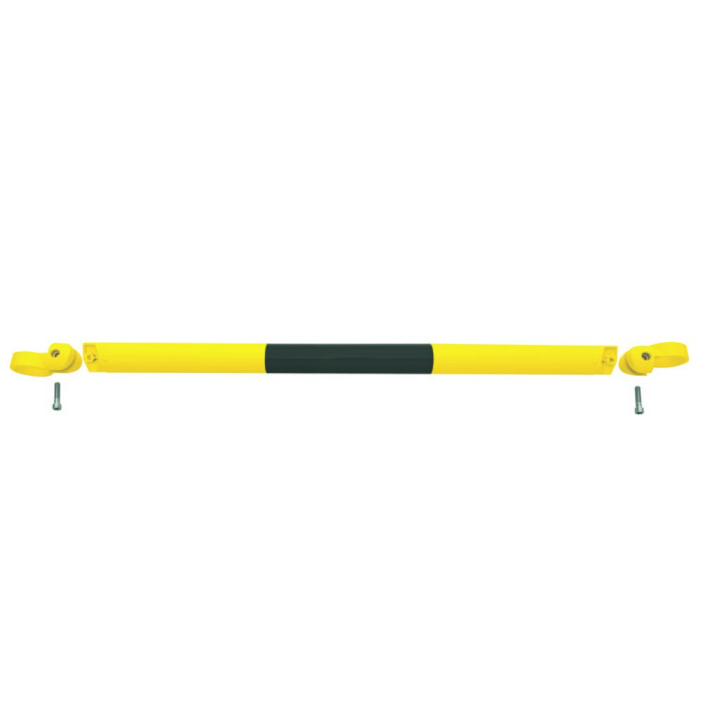 Número de imagen del producto 1: Barandillas del sistema MORION, tubo transversal, Ø 60 mm, longitud 1.000 mm, paso 1,170 mm, galvanizado en caliente y pintado, negro/amarillo