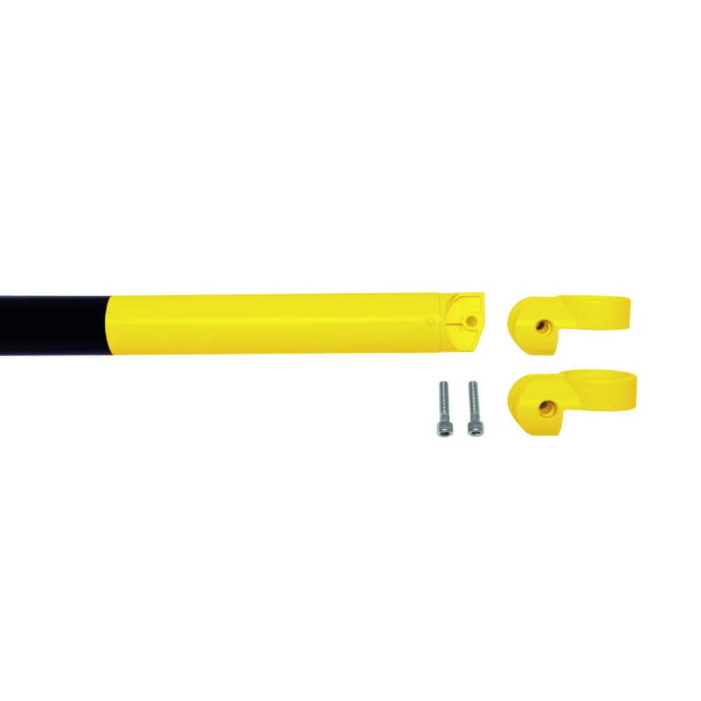 Número de imagen del producto 4: Barandillas del sistema MORION, tubo transversal, Ø 60 mm, longitud 2.000 mm, paso 2,170 mm, galvanizado en caliente y pintado, negro/amarillo