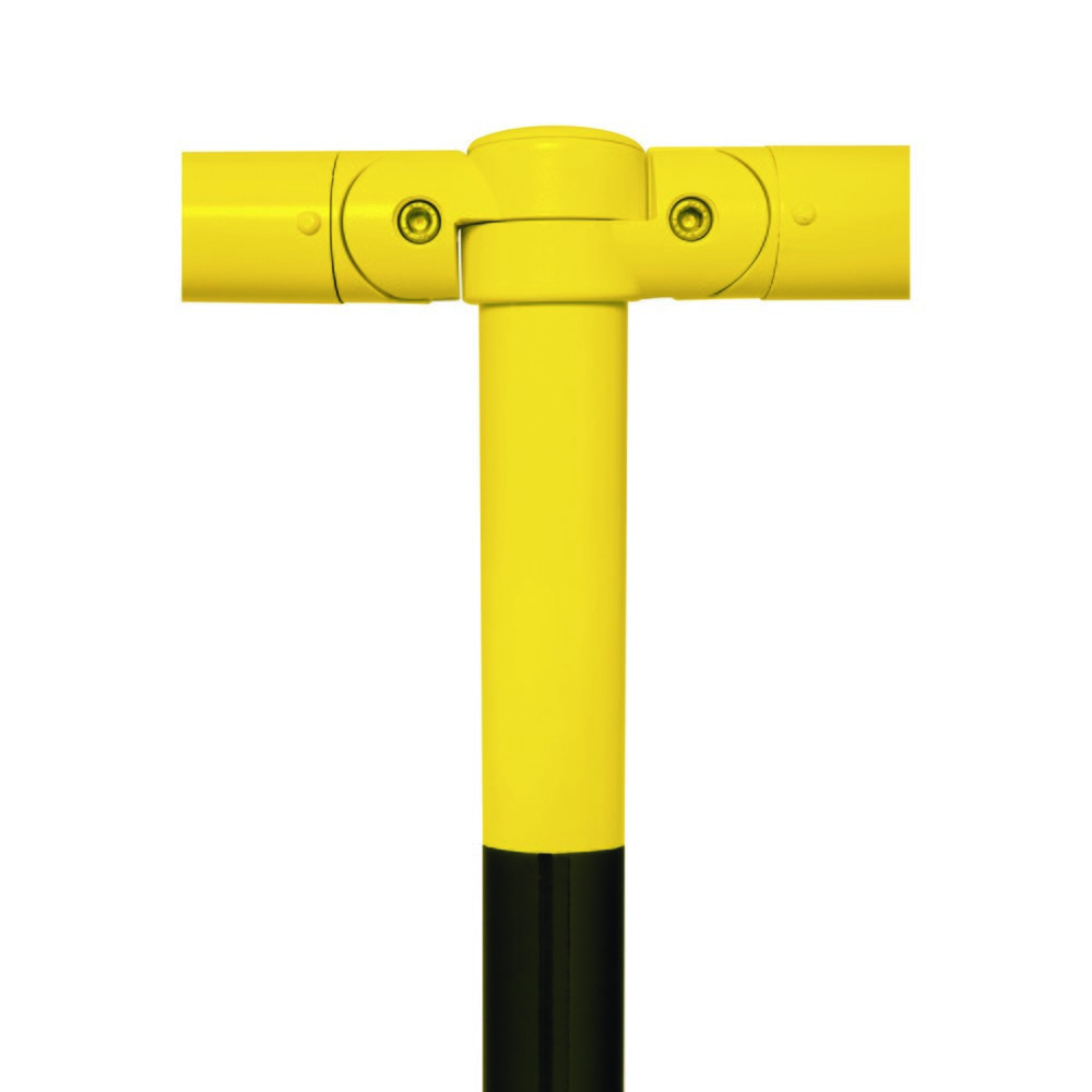 Número de imagen del producto 6: Barandillas del sistema MORION, tubo transversal, Ø 60 mm, longitud 2.000 mm, paso 2,170 mm, galvanizado en caliente y pintado, negro/amarillo