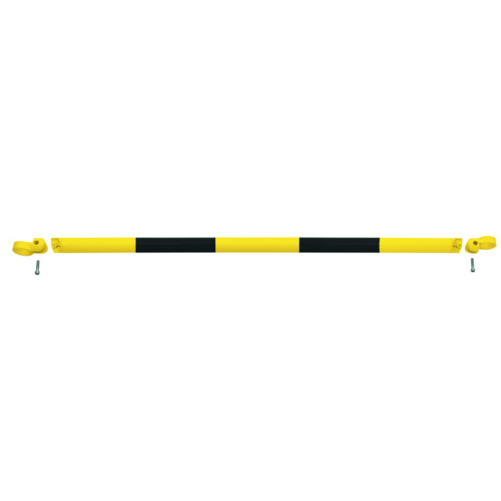 Imagen del producto: Barandillas del sistema MORION, tubo transversal, Ø 60 mm, longitud 1.500 mm, paso 1.670 mm, galvanizado en caliente y pintado, negro/amarillo