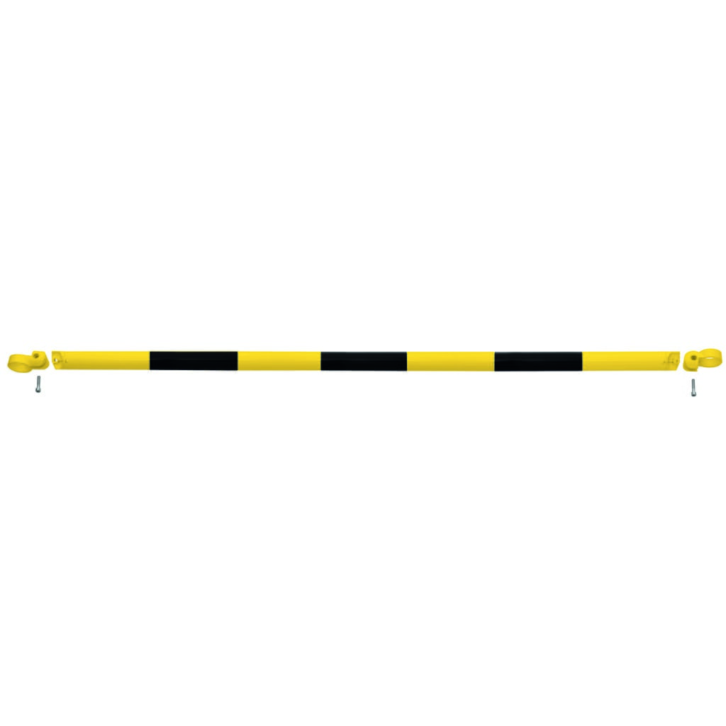 Número de imagen del producto 1: Barandillas del sistema MORION, tubo transversal, Ø 60 mm, longitud 2.000 mm, paso 2,170 mm, galvanizado en caliente y pintado, negro/amarillo