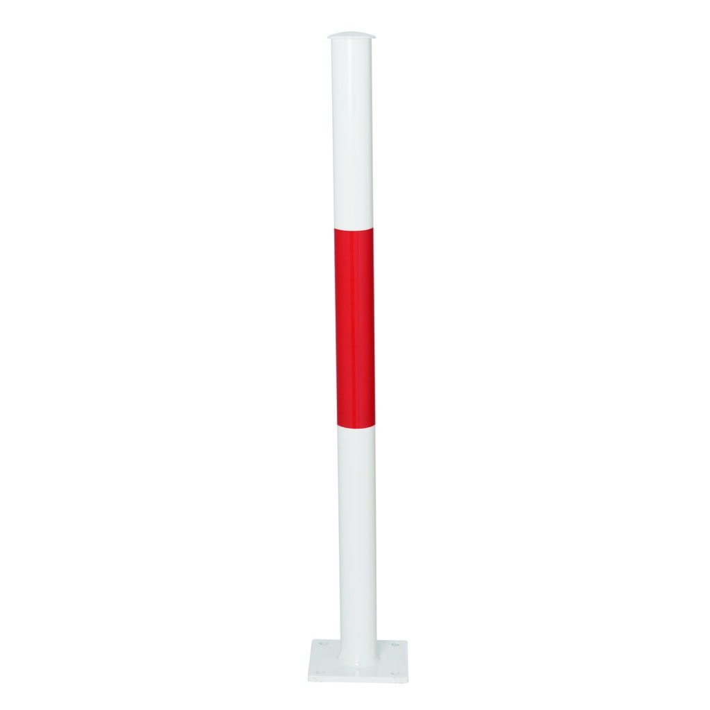 Barandillas del sistema URBAN, tubo basculante, Ø 60 mm, altura por encima del pasillo 1.000 mm, para clavija, galvanizado en caliente y pintado, rojo/blanco Número de imagen del producto 1: Barandillas del sistema URBAN, tubo basculante, Ø 60 mm, altura por encima del pasillo 1.000 mm, para clavija, galvanizado en caliente y pintado, rojo/blanco