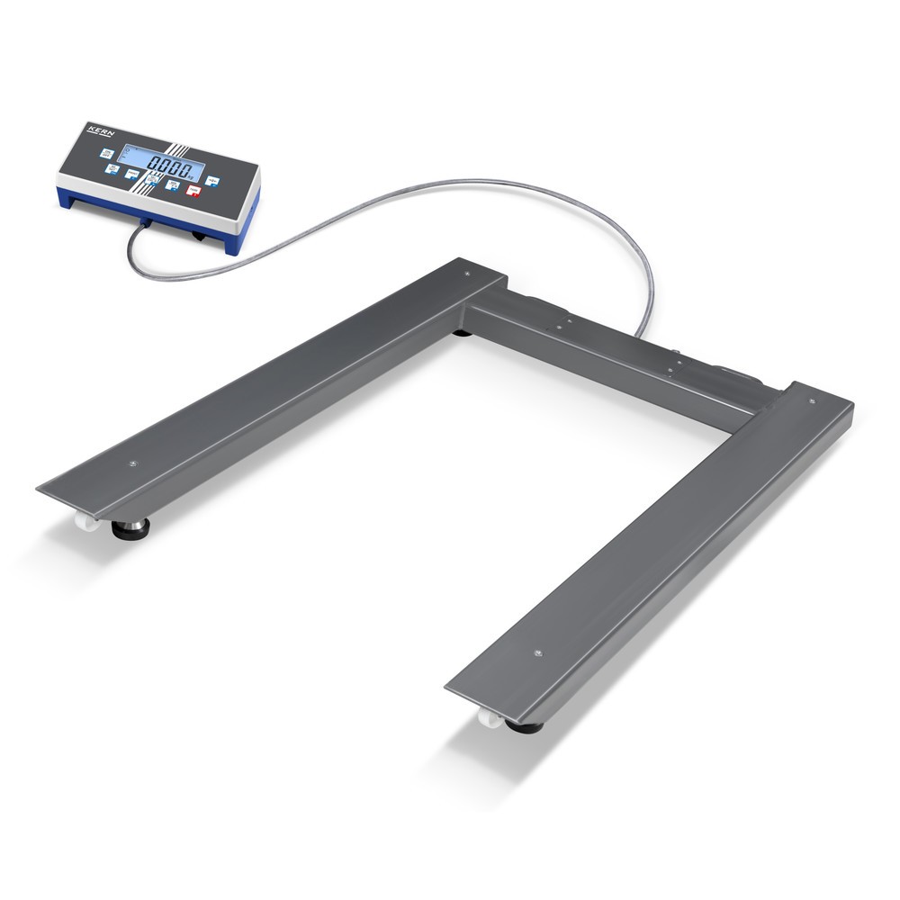Imagen del producto: Bábáscula para palés KERN con indicador, calibrada, capacidad de pesado máx. 600 kg, pasos 100 | 200 g