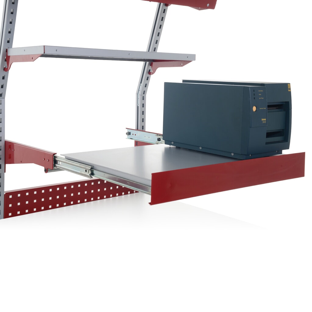Estante extraíble para mesas de embalaje SYSTEM FLEX de Rocholz, Al x An x F 140 x 800 x 500 mm Imagen del producto: Estante extraíble para mesas de embalaje SYSTEM FLEX de Rocholz, Al x An x F 140 x 800 x 500 mm