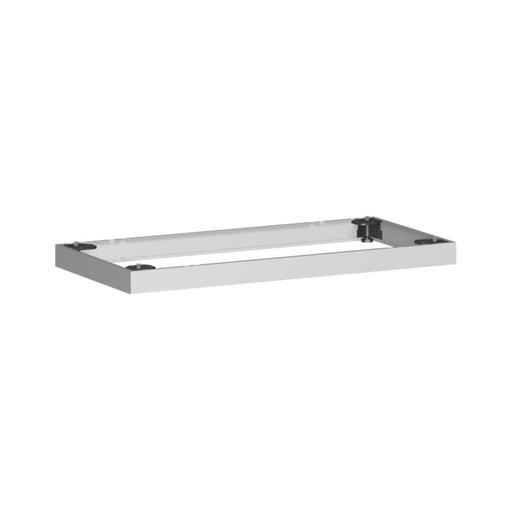 Imagen del producto: Base de metal profesional para armarios de oficina, 50 x 800 mm de ancho, color plateado