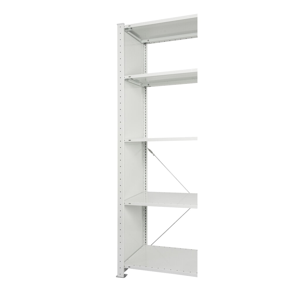 Número de imagen del producto 3: Bastidor completamente chapado con perfil en T MULTIplus para estantería de cargas pequeñas SCHULTE, gris claro, premontado, H x L 2.000 x 500 mm