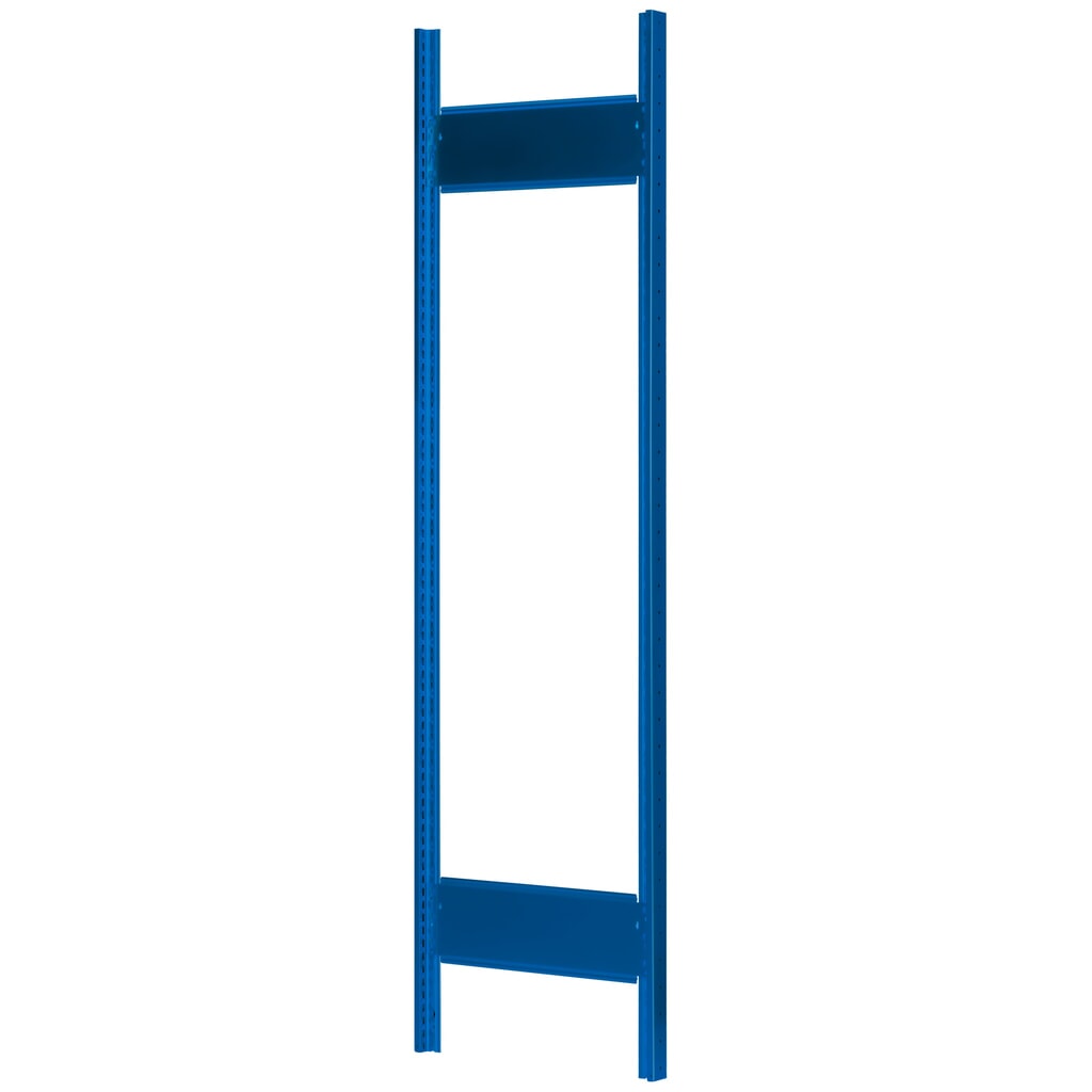 Imagen del producto: Bastidor con perfil en T MULTIplus para estantería de cargas pequeñas SCHULTE, azul genciana, premontado, 2 limitadores de fondo, H x L 2.000 x 600 mm