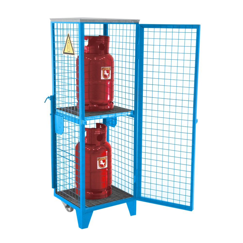Imagen del producto: Bauer® Gabinete de rejilla para cilindros de gas, 1 puerta, pies/ruedas base, 1,5 80 x 520 x 500 mm
