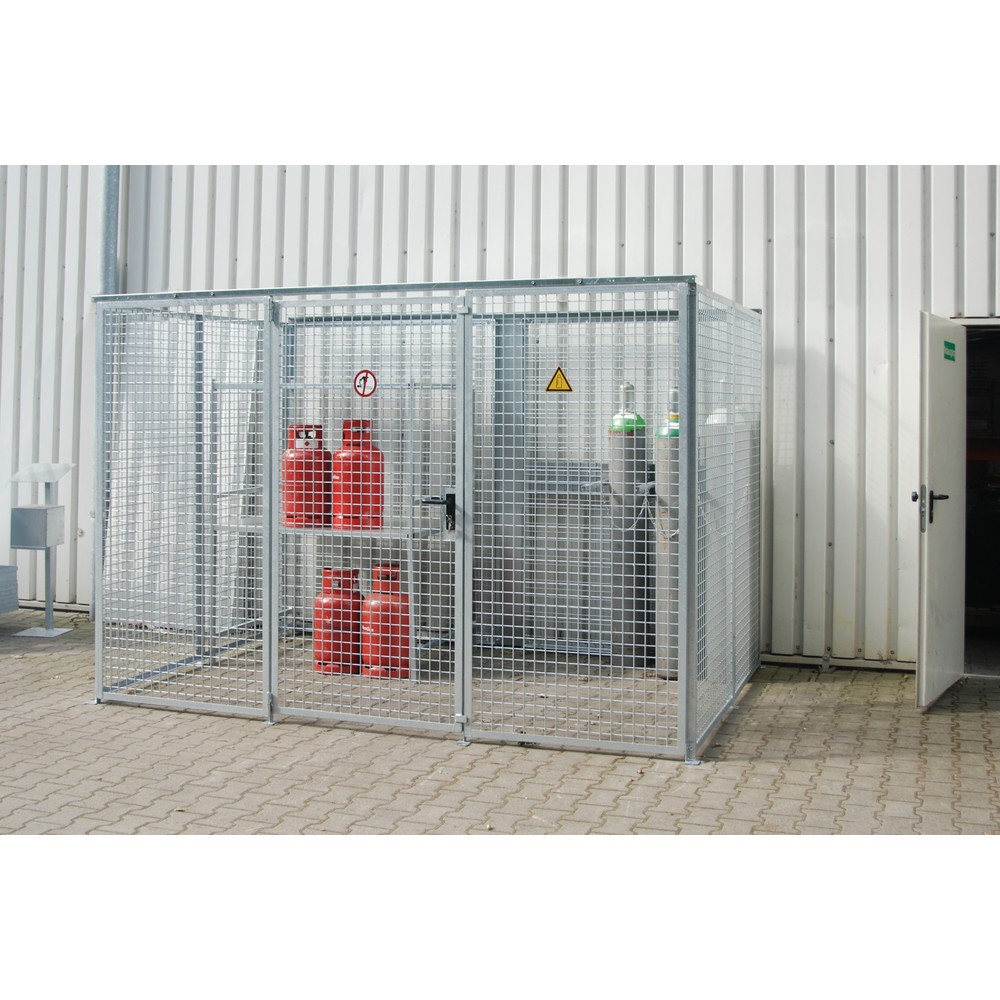 Número de imagen del producto 2: Bauer® bastidor para bombonas de gas TRGS 510 sin techo|tejadillo, 1 puerta, 104 botellas