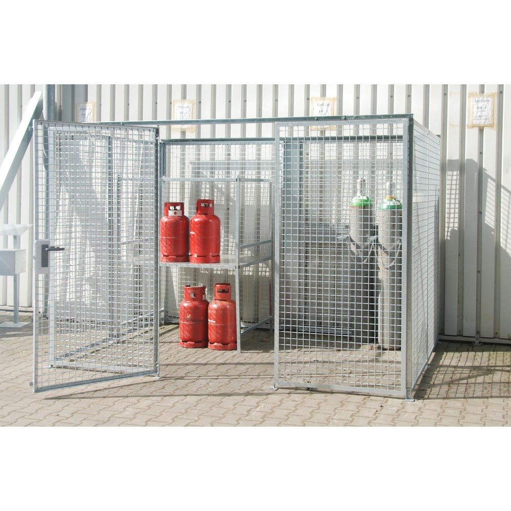 Número de imagen del producto 3: Bauer® bastidor para bombonas de gas TRGS 510 sin techo|tejadillo, 1 puerta, 104 botellas