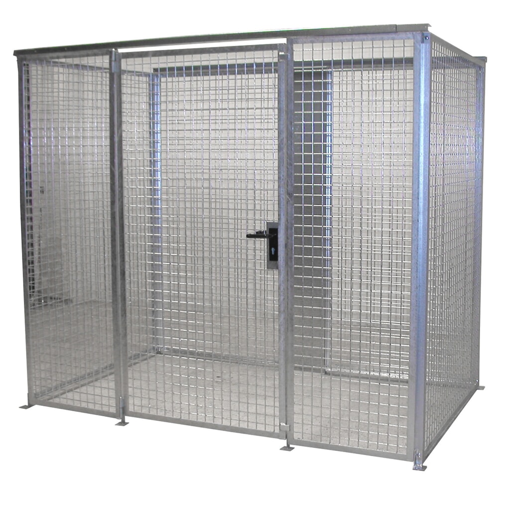 Imagen del producto: Bauer® bastidor para bombonas de gas TRGS 510 sin techo|tejadillo, 1 puerta, 60 botellas
