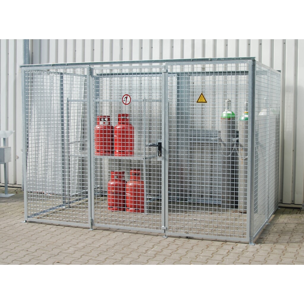 Bauer® bastidor para bombonas de gas TRGS 510 sin techo|tejadillo, 1 puerta, 104 botellas Imagen del producto: Bauer® bastidor para bombonas de gas TRGS 510 sin techo|tejadillo, 1 puerta, 104 botellas