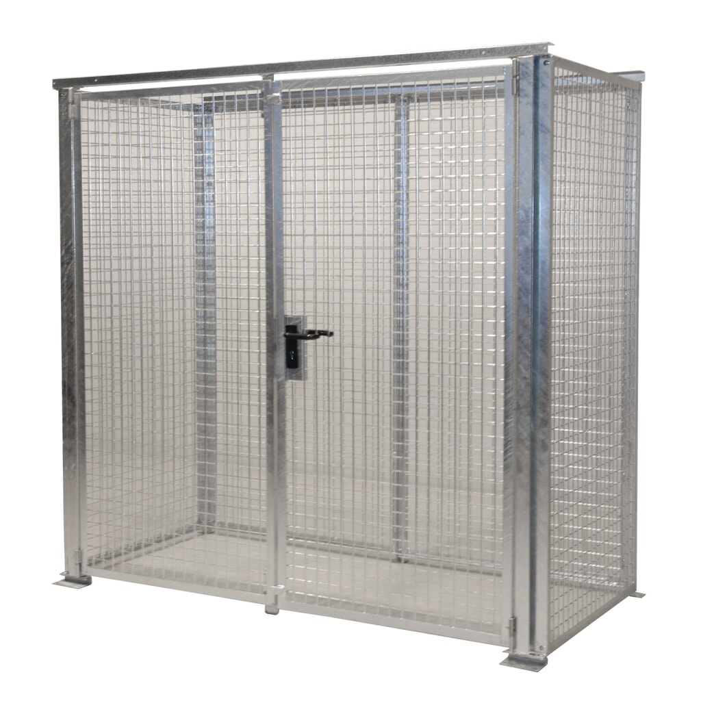 Imagen del producto: Bauer® Bastidor para bombonas de gas TRGS 510 sin techo, puerta doble de dos hojas, 32 bombonas