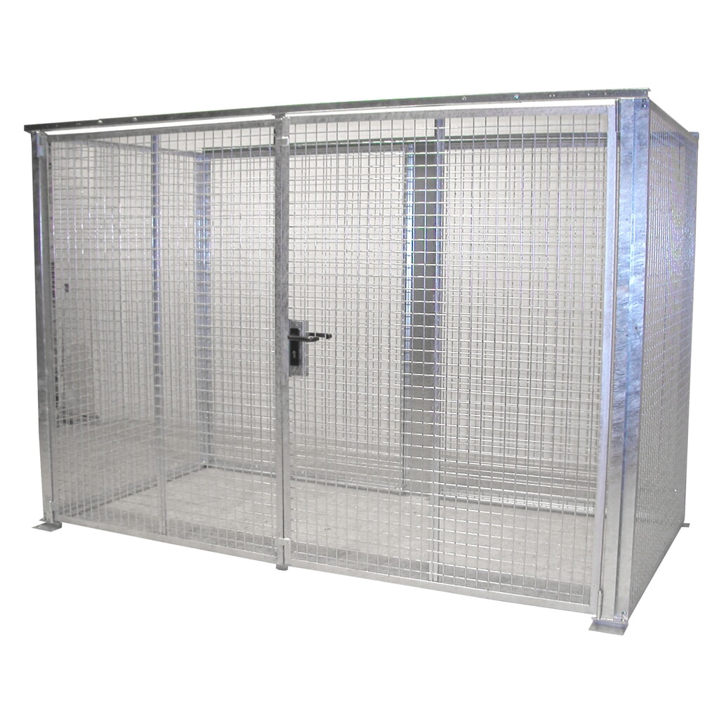 Imagen del producto: Bauer® Bastidor para bombonas de gas TRGS 510 sin techo, puerta doble de dos hojas, 78 bombonas