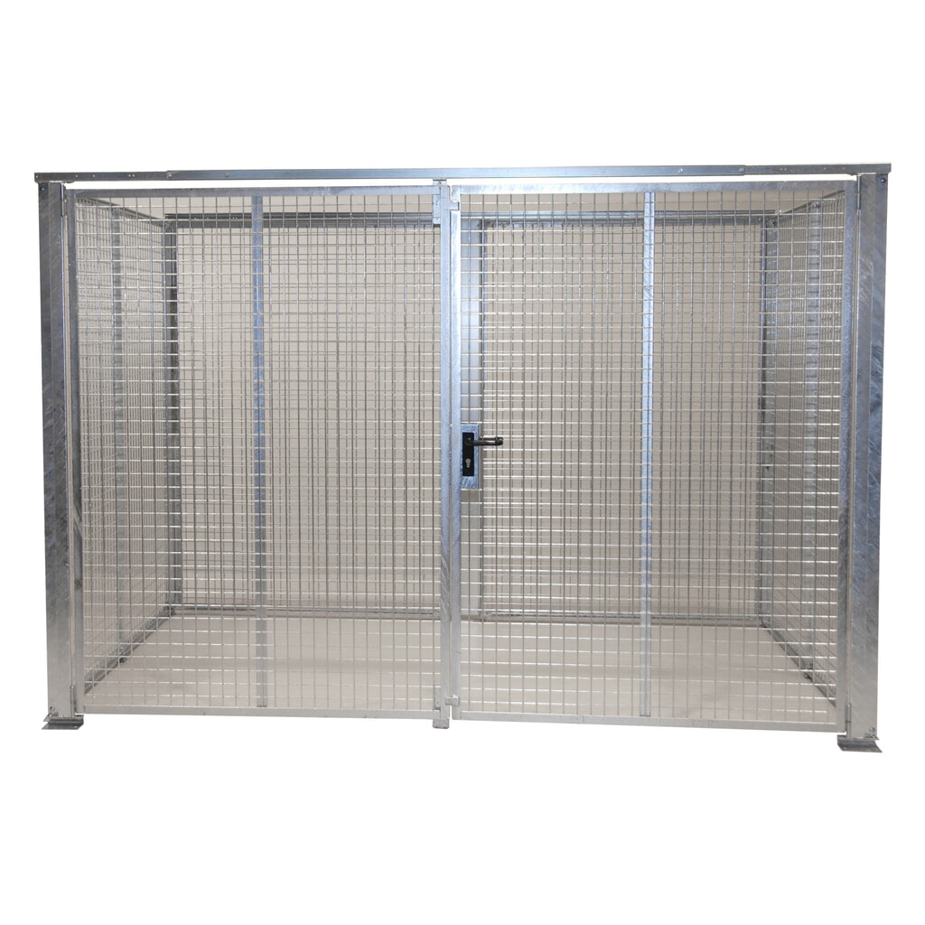 Bauer® Bastidor para bombonas de gas TRGS 510 sin techo, puerta doble de dos hojas, 104 bombonas Imagen del producto: Bauer® Bastidor para bombonas de gas TRGS 510 sin techo, puerta doble de dos hojas, 104 bombonas