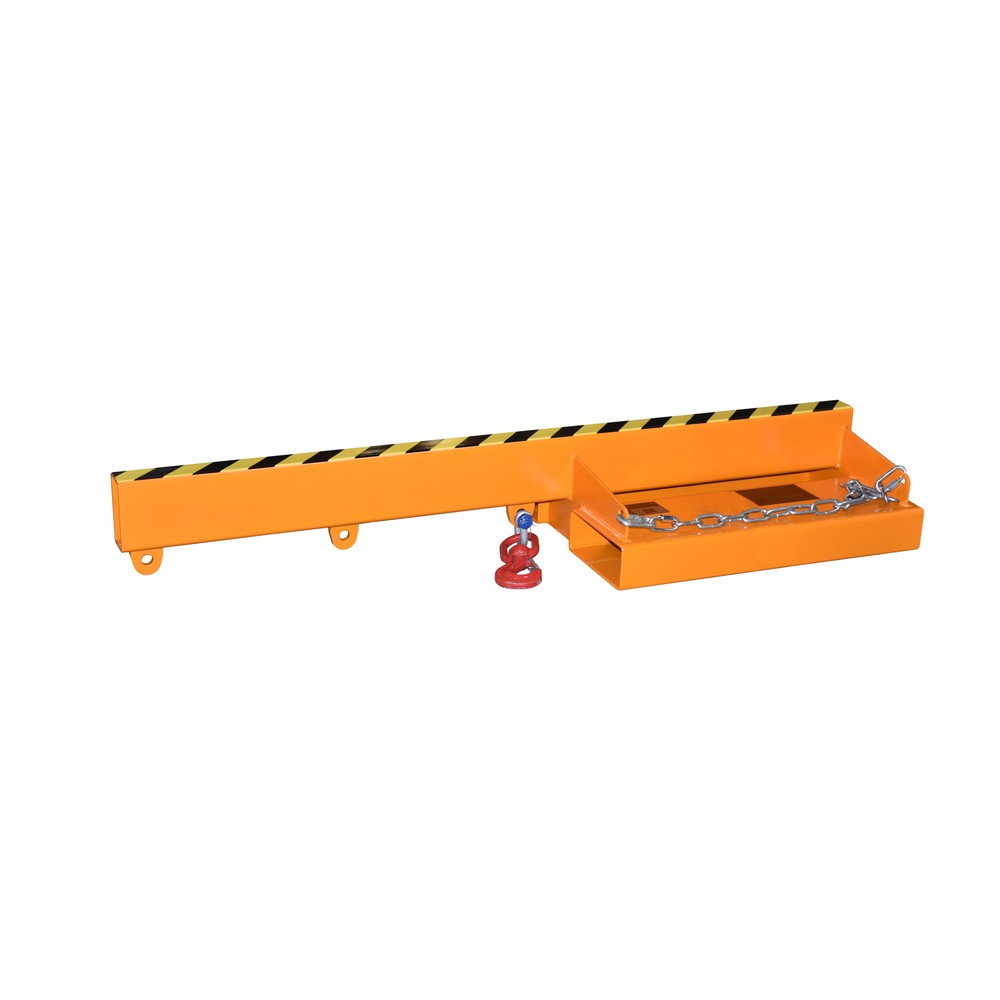 Número de imagen del producto 2: Bauer® Brazo de carga modelo 1, versión rígida, 3 posiciones de gancho, longitud base 1.600 mm, c.c. 2.500 kg, amarillo anaranjado