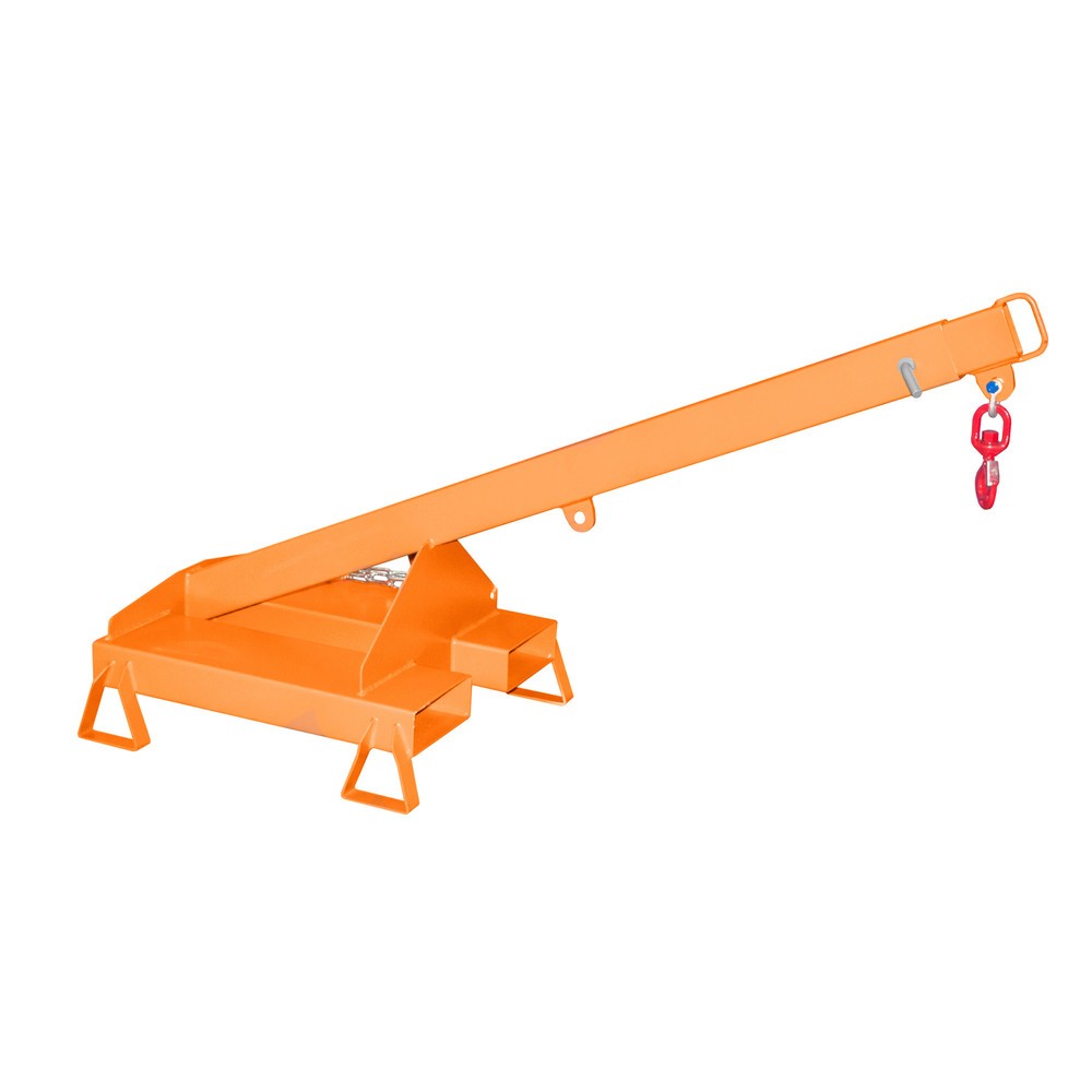 Número de imagen del producto 2: Bauer® Brazo de carga modelo 3, telescópico, 2 posiciones de gancho, longitud base 1.600 mm, c.c. 1.000 kg, amarillo anaranjado