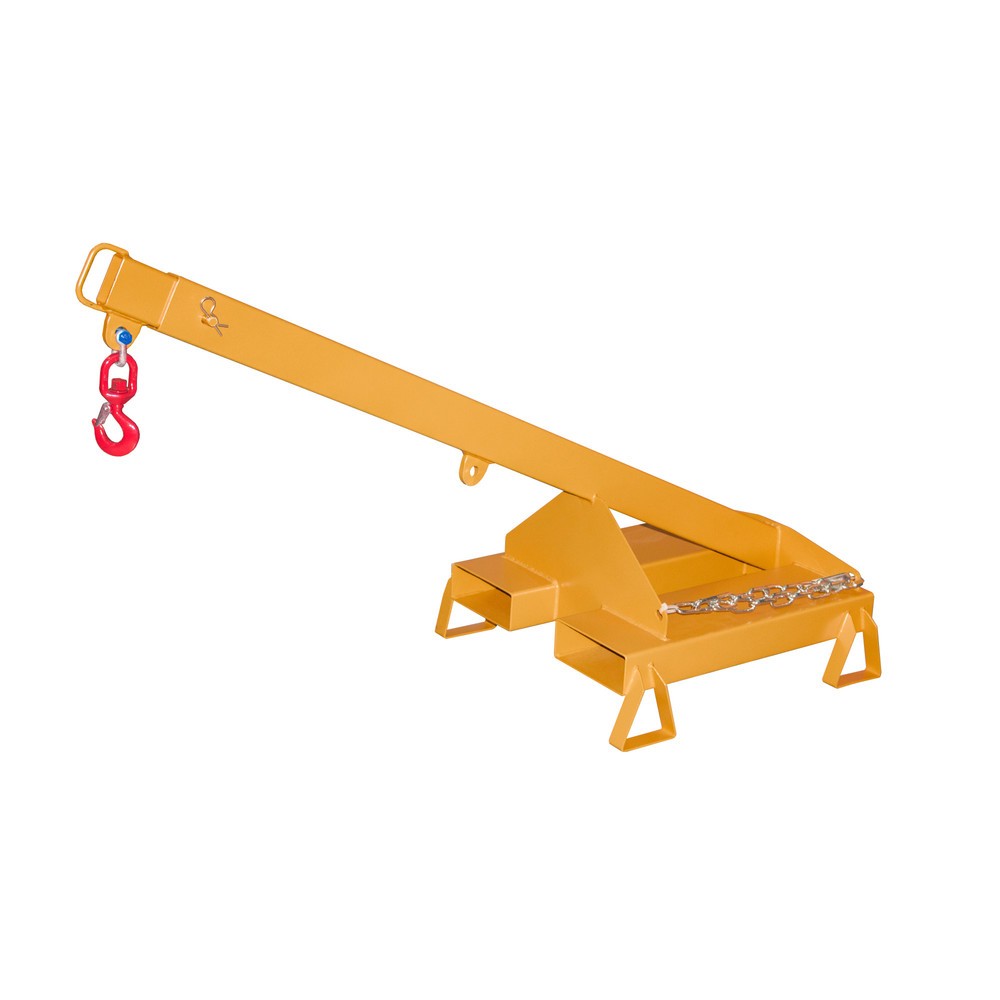 Imagen del producto: Bauer® Brazo de carga modelo 3, telescópico, 2 posiciones de gancho, longitud base 1.600 mm, c.c. 1.000 kg, amarillo anaranjado