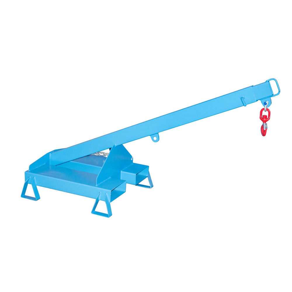 Número de imagen del producto 2: Bauer® Brazo de carga modelo 3, telescópico, 2 posiciones de gancho, longitud base 1.600 mm, c.c. 1.000 kg, azul celeste