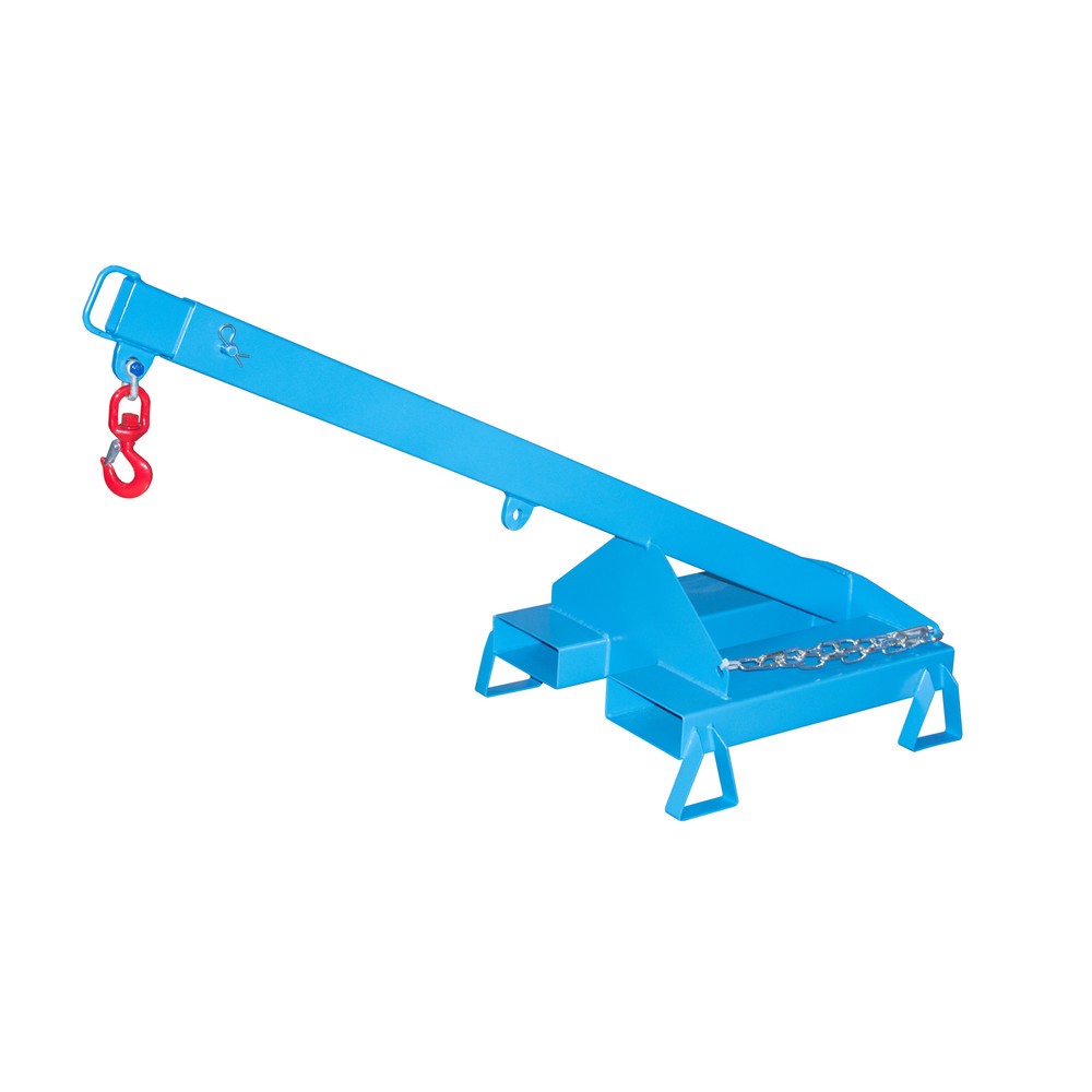 Número de imagen del producto 3: Bauer® Brazo de carga modelo 3, telescópico, 2 posiciones de gancho, longitud base 1.600 mm, c.c. 1.000 kg, azul celeste