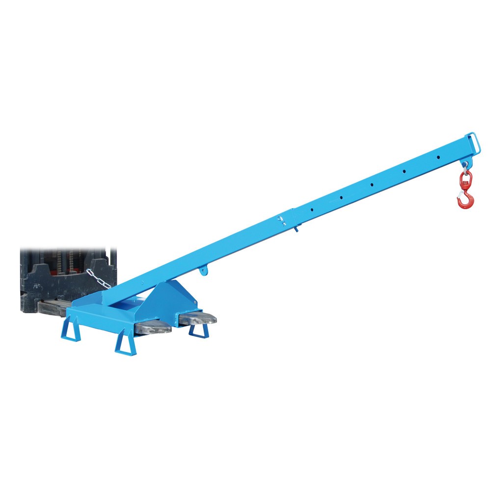 Número de imagen del producto 1: Bauer® Brazo de carga modelo 3, telescópico, 2 posiciones de gancho, longitud base 1.600 mm, c.c. 1.000 kg, azul celeste