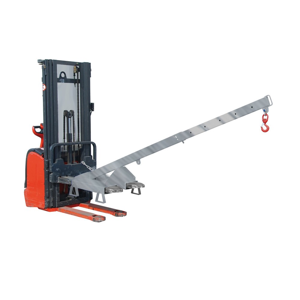 Número de imagen del producto 2: Bauer® Brazo de carga modelo 3, telescópico, 2 posiciones de gancho, longitud base 1.600 mm, c.c. 1.000 kg, galvanizado