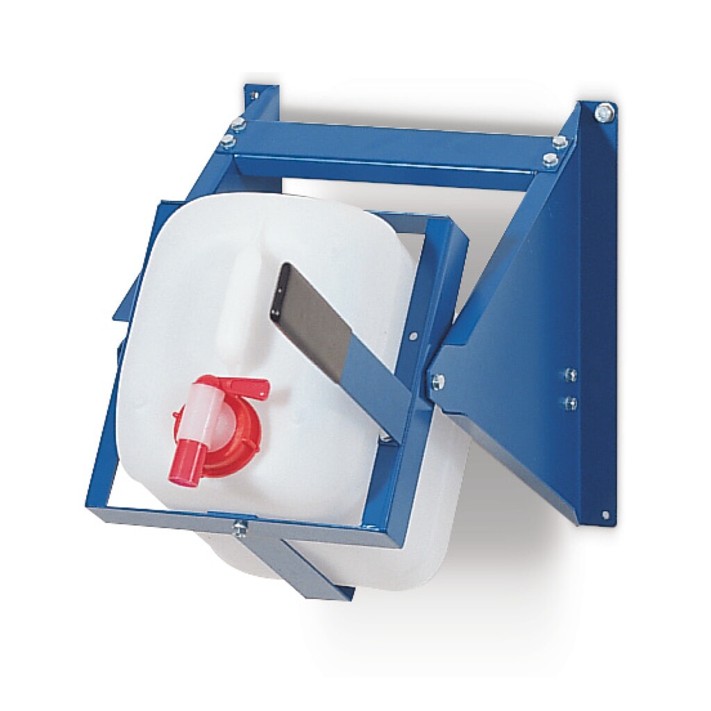 Imagen del producto: Caballete de rellenado con palanca para recipientes de 10 litros, azul