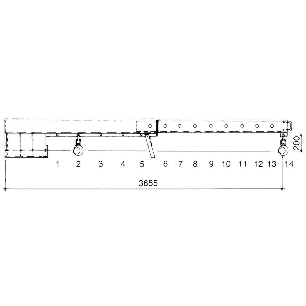 Número de imagen del producto 3: Bauer® Cargador telescópico modelo 2, alcance hasta 3.655 mm, c.c. hasta 2.500 kg, amarillo anaranjado
