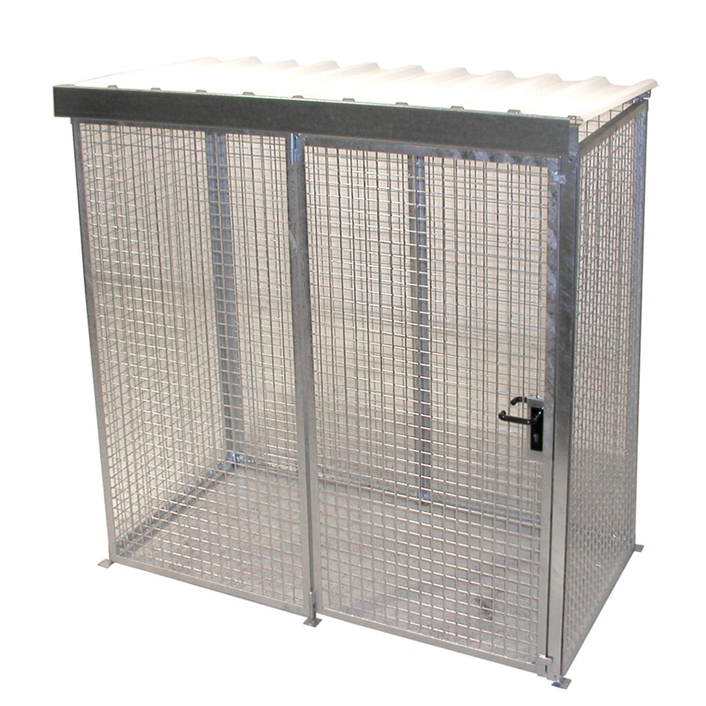 Bauer® Contenedor de bombonas de gas con tejadillo, 1 puerta, 32 bombonas Imagen del producto: Bauer® Contenedor de bombonas de gas con tejadillo, 1 puerta, 32 bombonas