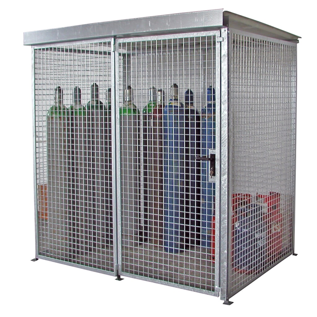Bauer® Contenedor de bombonas de gas con tejadillo, 1 puerta, 48 bombonas Imagen del producto: Bauer® Contenedor de bombonas de gas con tejadillo, 1 puerta, 48 bombonas