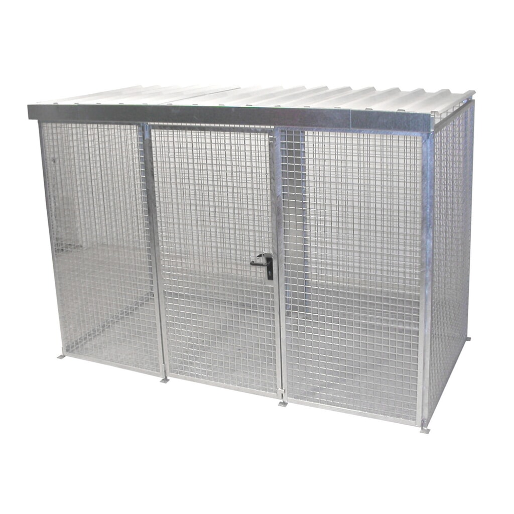 Bauer® Contenedor de bombonas de gas con tejadillo, 1 puerta, 78 bombonas Imagen del producto: Bauer® Contenedor de bombonas de gas con tejadillo, 1 puerta, 78 bombonas