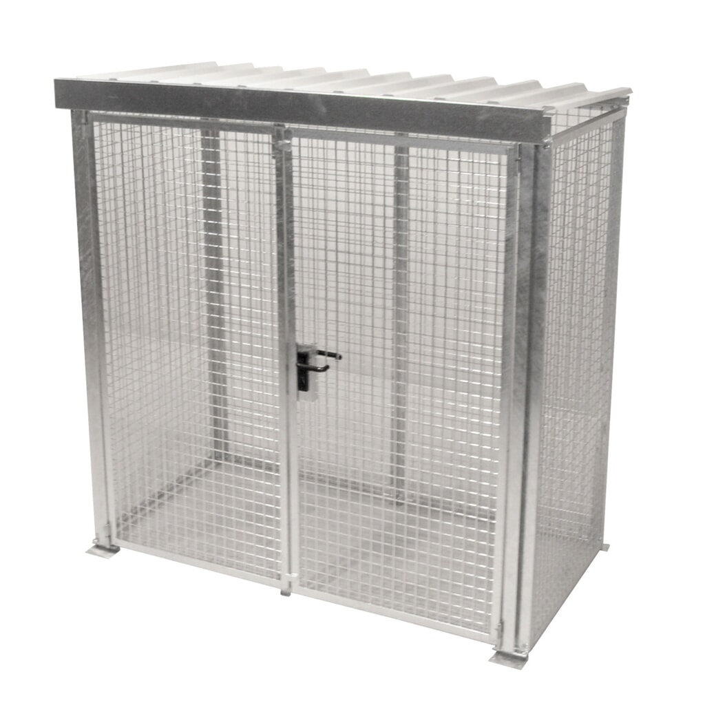Imagen del producto: Bauer® Contenedor de bombonas de gas con tejadillo, puerta doble de dos hojas, 32 bombonas