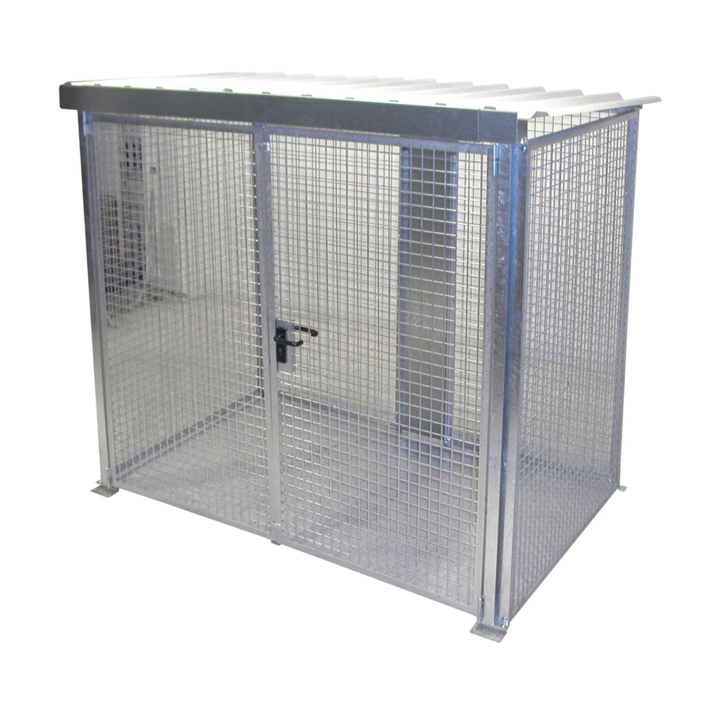Imagen del producto: Bauer® Contenedor de bombonas de gas con tejadillo, puerta doble de dos hojas, 60 bombonas