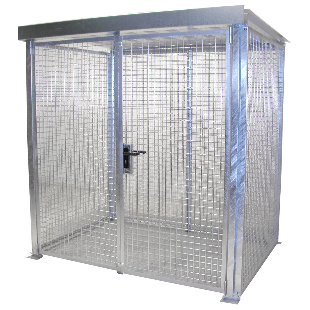 Imagen del producto: Bauer® Contenedor de bombonas de gas con tejadillo, puerta doble de dos hojas, 48 bombonas