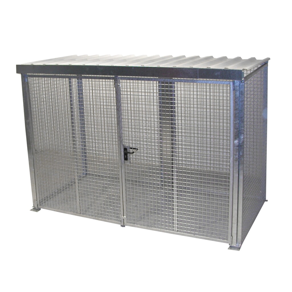 Bauer® Contenedor de bombonas de gas con tejadillo, puerta doble de dos hojas, 104 bombonas Imagen del producto: Bauer® Contenedor de bombonas de gas con tejadillo, puerta doble de dos hojas, 104 bombonas