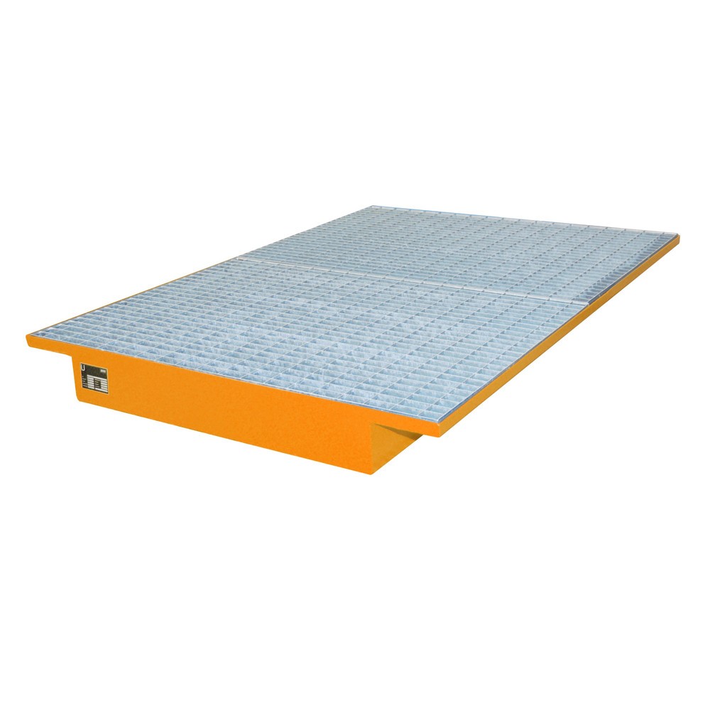 Número de imagen del producto 2: Bauer® Cuba colgante de acero con rejilla, para travesaños de 1800 mm, amarillo anaranjado