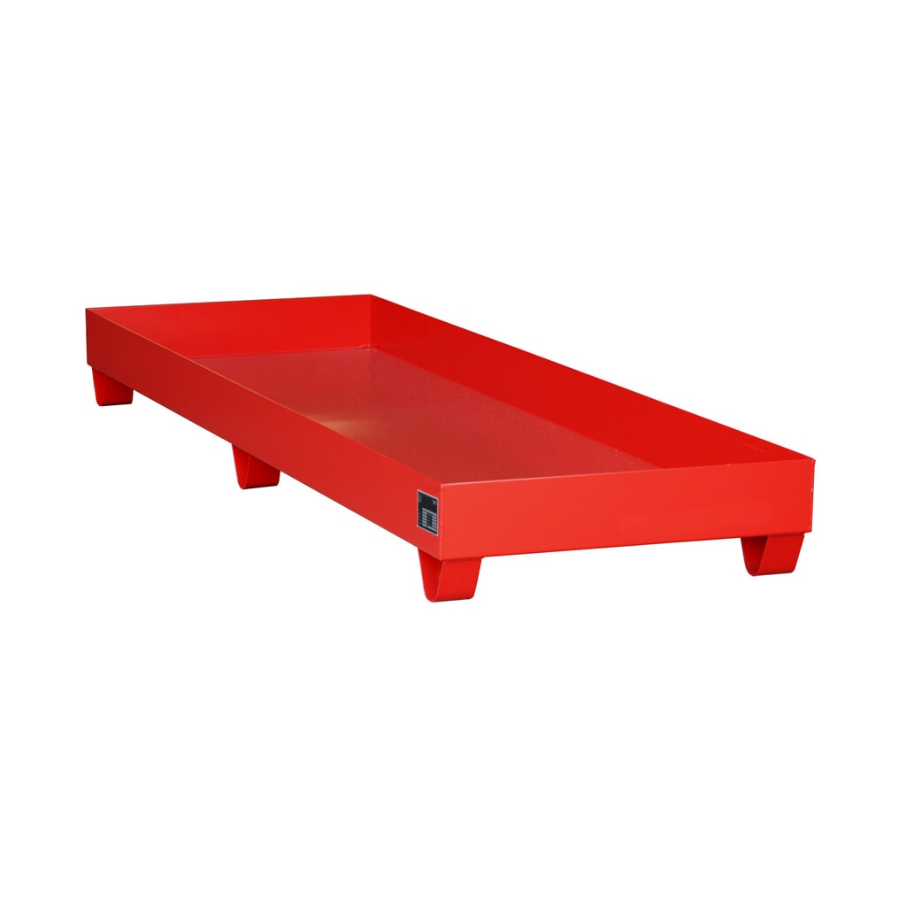 Imagen del producto: Bauer® cubeta de retención de acero, altura libre para carretilla 100 mm, Al x An x F 250 x 2.400 x 800 mm, sin rejilla galvanizada, 4 x 200 l, rojo fuego