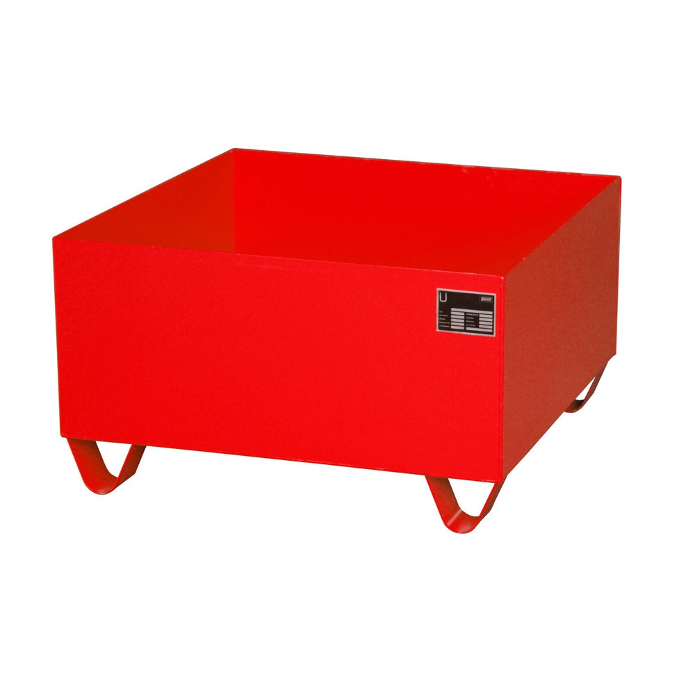 Imagen del producto: Bauer® Cuba de contención de acero, H x A x F 465 x 800 x 800 mm, sin rejilla, 1 x 200 l, rojo fuego