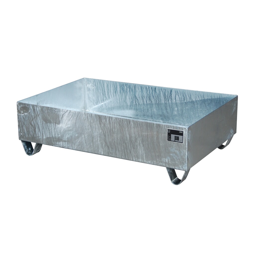 Bauer® cubeta de retención de acero, altura libre para carretilla 100 mm, Al x An x F 360 x 1.200 x 800 mm, sin rejilla galvanizada, 2 x 200 l, galvanizado en caliente Imagen del producto: Bauer® cubeta de retención de acero, altura libre para carretilla 100 mm, Al x An x F 360 x 1.200 x 800 mm, sin rejilla galvanizada, 2 x 200 l, galvanizado en caliente